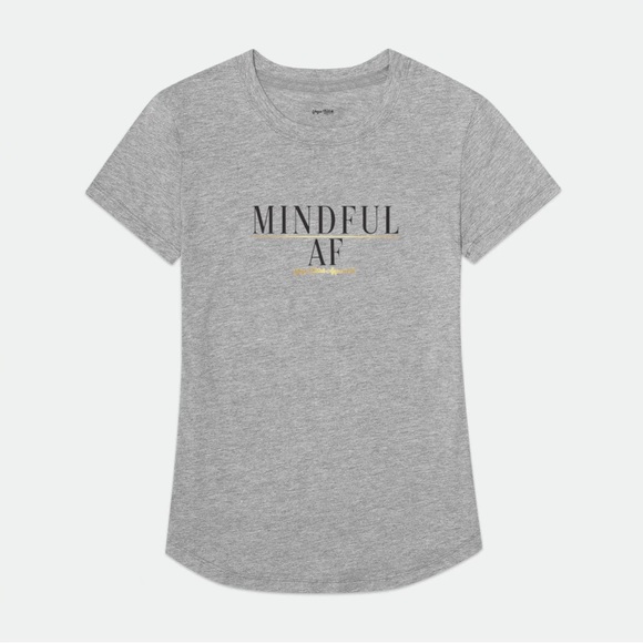 Mindful AF Curved Hem Dreamy Tee NWT - Picture 1 of 7